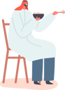 پیش‌نمایش فایل saudi-male-sitting-on-chair-and-holding-bowl-with-food-5531457 از پک ملیت‌ها