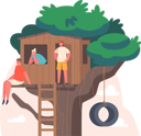 پیش‌نمایش فایل friends-playing-at-treehouse-5531355 از پک بچه‌ها / کودکانه