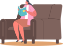 پیش‌نمایش فایل girl-reading-book-while-sitting-on-armchair-5531379 از پک بچه‌ها / کودکانه