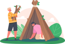 پیش‌نمایش فایل kids-building-hut-of-tree-branches-5531354 از پک بچه‌ها / کودکانه