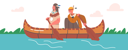 پیش‌نمایش فایل children-wear-native-indian-american-costumes-swim-on-canoe-kids-indigenous-characters-playing-games-in-summer-camp-5683461 از پک کودکان