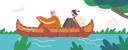 پیش‌نمایش فایل happy-kids-rowing-on-kayak-by-river-5683462 از پک کودکان