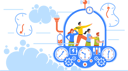 پیش‌نمایش فایل business-team-flying-in-time-machine-with-leader-pointing-ahead-6502104 از پک زمان کسب‌وکار