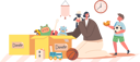 پیش‌نمایش فایل boy-and-volunteer-female-take-toys-from-donation-box-6501026 از پک بچه‌ها / کودکانه