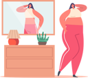 پیش‌نمایش فایل fat-woman-with-distorted-inadequate-perception-looking-in-mirror-6500704 از پک زیبایی و مد