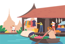 پیش‌نمایش فایل people-sell-and-buy-goods-on-floating-market-in-thailand-6500859 از پک افراد با غذا