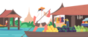 پیش‌نمایش فایل saleswoman-wear-straw-hat-on-boat-with-paddle-sell-and-buy-goods-float-by-river-6500860 از پک افراد با غذا