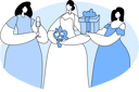 پیش‌نمایش فایل bride-in-white-wedding-dress-standing-with-bridesmaid-6501909 از پک افراد خطی