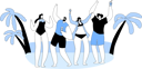 پیش‌نمایش فایل people-dancing-at-exotic-tropical-beach-party-6501900 از پک افراد خطی