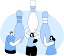 پیش‌نمایش فایل people-playing-with-bowling-pins-6501907 از پک افراد خطی