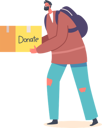 پیش‌نمایش فایل man-with-donation-box-6501995 از پک داوطلب‌ها