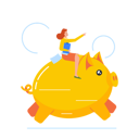 پیش‌نمایش فایل businesswoman-rides-piggy-bank-to-financial-success-and-development-8512348 از پک افراد کسب و کار