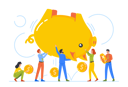 پیش‌نمایش فایل male-and-female-characters-shaking-huge-piggy-bank-8512352 از پک افراد کسب و کار