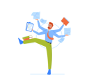 پیش‌نمایش فایل skilful-businessman-with-many-hands-juggling-with-office-supplies-8512333 از پک افراد کسب و کار