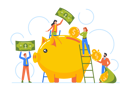 پیش‌نمایش فایل young-people-put-money-into-huge-piggy-bank-8512353 از پک افراد کسب و کار