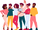 پیش‌نمایش فایل diverse-ethnicity-people-with-happy-faces-stand-together-holding-camera-8512413 از پک رابطه و ارتباط