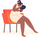 پیش‌نمایش فایل woman-sitting-on-armchair-combing-hair-8525210 از پک زن