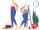 پیش‌نمایش فایل woman-trying-new-clothes-in-front-of-mirror-8525212 از پک زن
