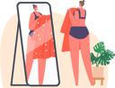 پیش‌نمایش فایل woman-trying-on-clothes-at-store-8525193 از پک زن