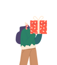 پیش‌نمایش فایل happy-girl-with-gift-box-8525829 از پک افراد با هدیهها