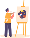 پیش‌نمایش فایل child-painting-space-and-rocket-on-easel-8525876 از پک کودکان