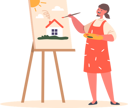 پیش‌نمایش فایل talented-little-girl-drawing-in-art-workshop-8525872 از پک کودکان