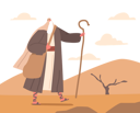 پیش‌نمایش فایل biblical-moses-stands-tall-in-desert-holding-staff-8526258 از پک ستوریس بیبلیکال