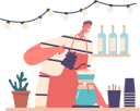 پیش‌نمایش فایل barista-preparing-coffee-using-chemex-pour-over-coffee-maker-and-drip-kettle-8525990 از پک باریستا