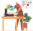پیش‌نمایش فایل female-carpenter-cutting-wood-with-circular-saw-in-workshop-8845382 از پک کارگاه