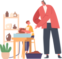 پیش‌نمایش فایل male-teacher-patiently-instructs-child-in-the-art-of-pottery-8845391 از پک کارگاه