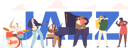 پیش‌نمایش فایل artists-characters-with-musical-instruments-singing-song-9014131 از پک موسیکیانها