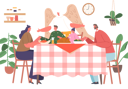 پیش‌نمایش فایل happy-family-gathered-around-table-and-offering-prayers-of-gratitude-while-angel-9014048 از پک خانواده
