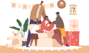 پیش‌نمایش فایل black-family-gather-at-home-to-meet-arrival-of-a-newborn-9241388 از پک خانواده