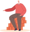 پیش‌نمایش فایل man-sitting-on-brick-wall-9241631 از پک ارز دیجیتال