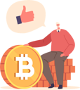پیش‌نمایش فایل old-man-holding-bitcoin-9241618 از پک ارز دیجیتال