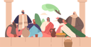 پیش‌نمایش فایل jesus-and-his-disciples-gathered-around-9600453 از پک شکل مذهبی