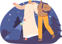 پیش‌نمایش فایل angel-guides-female-tourist-through-the-eerie-night-forest-9594910 از پک فرشته