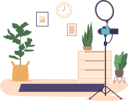 پیش‌نمایش فایل camera-equipped-blogging-room-with-vibrant-backdrops-9598914 از پک تناسب اندام