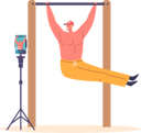 پیش‌نمایش فایل man-blogger-records-exercise-training-at-home-on-camera-9598920 از پک تناسب اندام