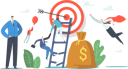 پیش‌نمایش فایل businessmen-climbing-on-ladder-to-reach-target-4380781 از پک کسب‌وکار ۳