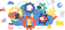 پیش‌نمایش فایل remote-team-working-4380799 از پک کسب‌وکار ۳