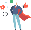 پیش‌نمایش فایل successful-manager-or-businessman-character-wearing-super-hero-cloak-stand-with-arms-akimbo-4380867 از پک کسب‌وکار ۴