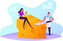 پیش‌نمایش فایل female-sitting-on-cheese-and-salesman-cheese-slicing-4393851 از پک غذا و نوشیدنی ۳