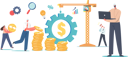 پیش‌نمایش فایل hard-hats-working-collect-gold-coins-in-stacks-4380678 از پک کسب و کار ۲