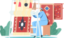 پیش‌نمایش فایل traditional-clothes-working-on-hand-loom-making-carpet-4382960 از پک صنعتی