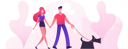 پیش‌نمایش فایل loving-couple-wearing-medical-masks-walking-with-dog-in-park-during-covid-19-quarantine-pandemic-4387754 از پک افراد با حیوانات