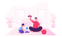 پیش‌نمایش فایل father-and-little-son-playing-toys-during-covid19-4393323 از پک خانواده و کودکان ۳