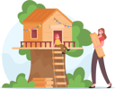 پیش‌نمایش فایل mother-building-tree-house-for-little-daughter-4393186 از پک خانواده و کودکان