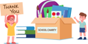 پیش‌نمایش فایل boy-and-girl-stand-at-donation-box-with-school-stuff-4393131 از پک آموزش و پرورش