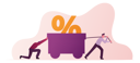 پیش‌نمایش فایل business-people-dragging-trolley-with-heavy-percent-4388156 از پک کسب‌وکار و مالی ۳
